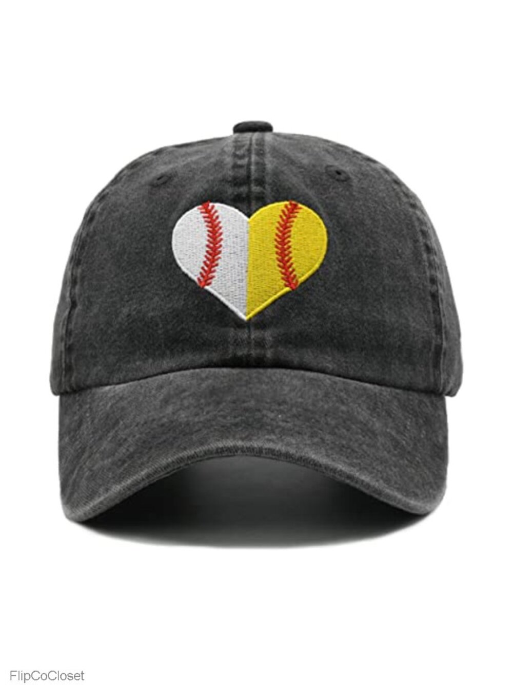 Adjustable Embroidered Heart Baseball Cap Cotton Dad Hat Snapback